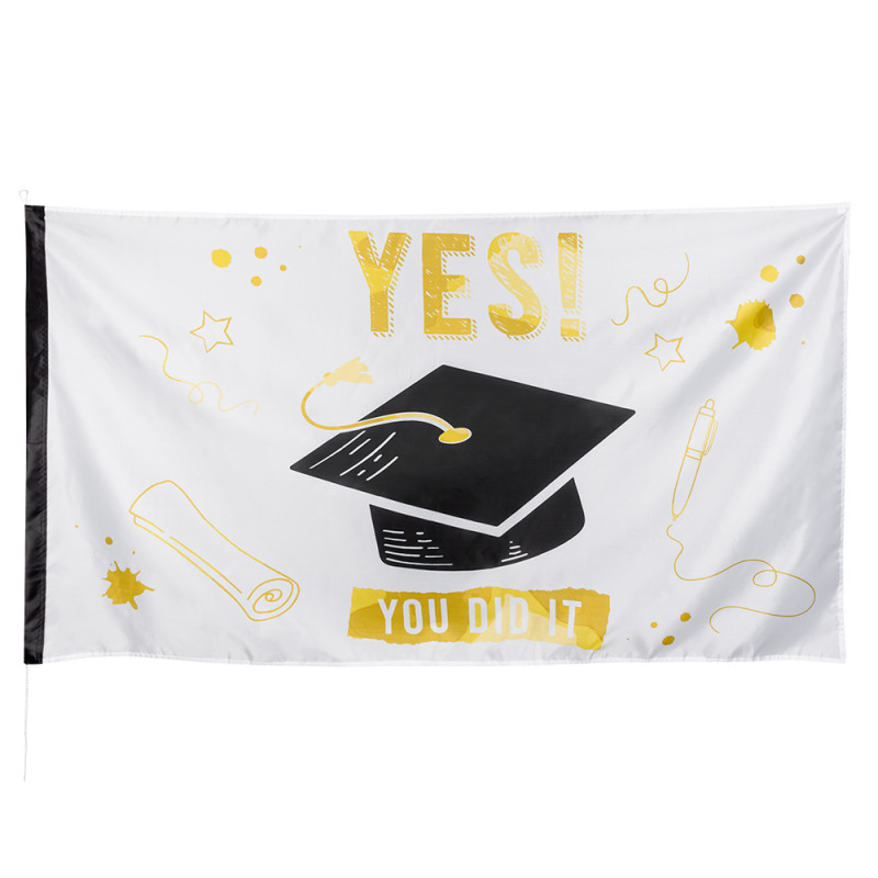 Polyesterová vlajka promoce 'YES! YOU DID IT' Polyesterová vlajka promoce 'YES! YOU DID IT'